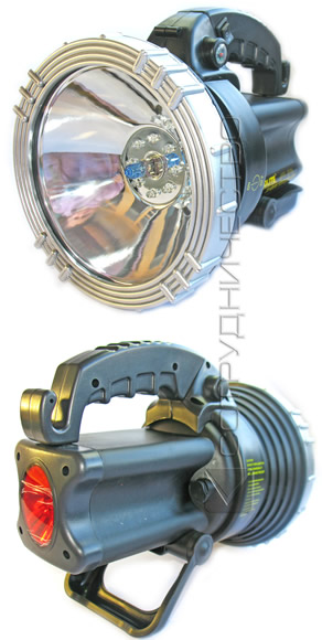 Фонарь аккумуляторный с галогеновой лампой,8 светодиодов